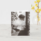 ロマンチック読な女性グリーティングカード カード (黄色い花)