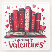 ロマンチック読ズビーズコージーバレンタインギフト ガラスコースター (正面)