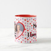 ロマンチック赤いハートカスタムフォトマザーズデイコーヒー マグカップ (中央)