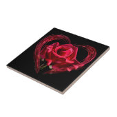 ロマンチック赤いハートバラ – ラブ タイル (側面)