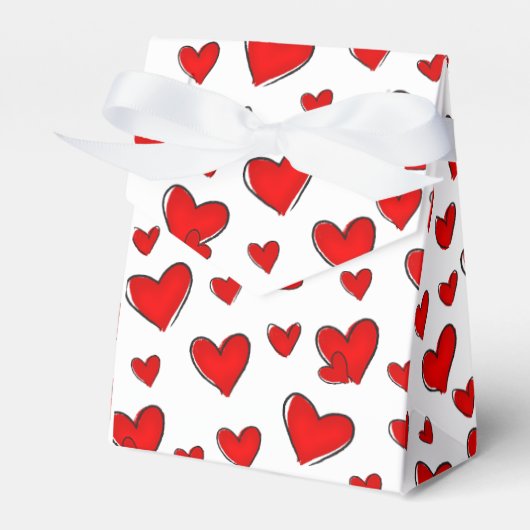 ロマンチック赤いハートバレンタインズデイホリデイ フェイバーボックス (正面サイド)