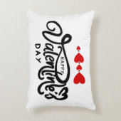 ロマンチック赤いハートバレンタインデーデザイン アクセントクッション (正面(垂直))
