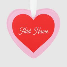ロマンチック赤いハートパステルピンクパーソナライズされた オーナメント