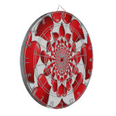 ロマンチック赤いハートパターンアートプリント ダーツボード (正面左)