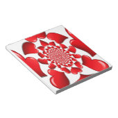 ロマンチック赤いハートパターンアートプリント ノートパッド (アングル)