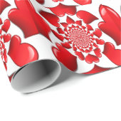 ロマンチック赤いハートパターンアートプリント ラッピングペーパー (ロールコーナー)