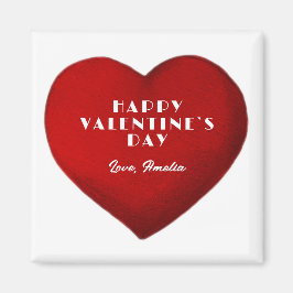 ロマンチック赤いハート名ハッピーバレンタインデー マグネット