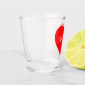 ロマンチック赤いハート パーソナライズされた ショットグラス (左)