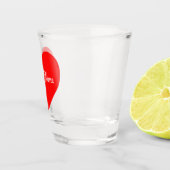 ロマンチック赤いハート パーソナライズされた ショットグラス (右)