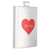 ロマンチック赤いハート パーソナライズされた フラスク (右)