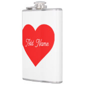 ロマンチック赤いハート パーソナライズされた フラスク (左)