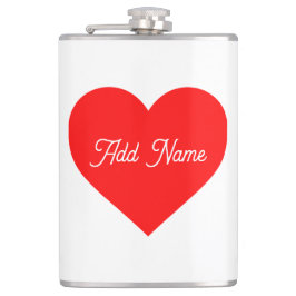 ロマンチック赤いハート パーソナライズされた フラスク