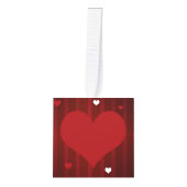 ロマンチック赤と白ラブミーハートバレンタイン キューブオーナメント (正面)