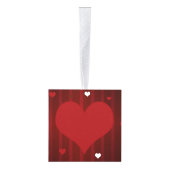 ロマンチック赤と白ラブミーハートバレンタイン キューブオーナメント (右)