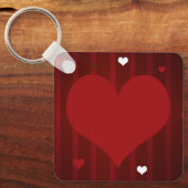 ロマンチック赤と白ラブミーハートバレンタイン キーホルダー (正面)