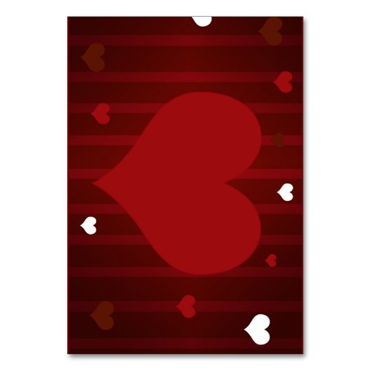 ロマンチック赤と白ラブミーハートバレンタイン テーブルナンバー (正面)