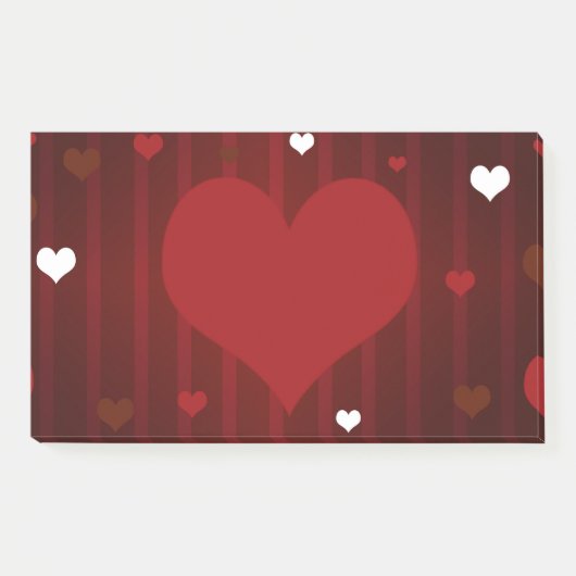 ロマンチック赤と白ラブミーハートバレンタイン ポストイット (正面)