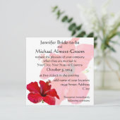 ロマンチック赤ハイビスカス 招待状 (スタンド正面)