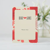 ロマンチック赤フローラ結婚サンキューカード 出欠カード (スタンド正面)