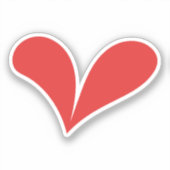 ロマンチック赤フローラ結婚ハート シール (正面)