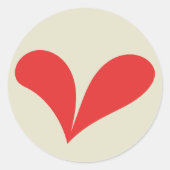 ロマンチック赤フローラ結婚ハート ラウンドシール (正面)