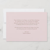 ロマンチック赤面ピンクガーデンバラボタニカル結婚ズ サンキューカード (裏面)