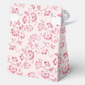 ロマンチック赤面ピンクグリッター結婚フローラ フェイバーボックス (裏面)