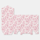 ロマンチック赤面ピンクグリッター結婚フローラ フェイバーボックス (見開き)