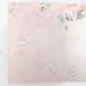 ロマンチック赤面ピンクシークレットガーデンバラ結婚ズ 三つ折りカード (内部最初)