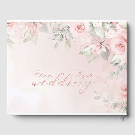 ロマンチック赤面ピンクシークレットガーデンバラ ゲストブック (裏面)