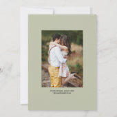 ロマンチック赤面ピンクセージグリーン結婚ズ セーブザデート (裏面)