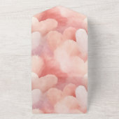 ロマンチック赤面ピンクピーチスウィートハート結婚ズ オールインワン招待状 (外側)