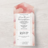 ロマンチック赤面ピンクピーチスウィートハート結婚ズ オールインワン招待状 (内側)