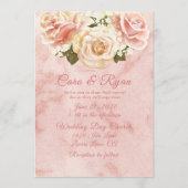 ロマンチック赤面ピンクロエレガントーズウェディングインビタ 招待状 (正面)