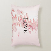 ロマンチック赤面ピンクローズ花びら アクセントクッション (正面(垂直))