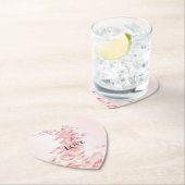 ロマンチック赤面ピンクローズ花びら ペーパーコースター (インサイチュ)