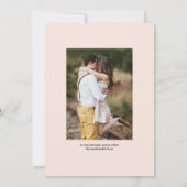 ロマンチック赤面ピンク結婚フローラ セーブザデート (裏面)