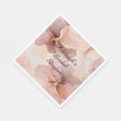 ロマンチック赤面ピンク金ゴールドフローラブライダルシャワー スタンダードランチョンナプキン (角)
