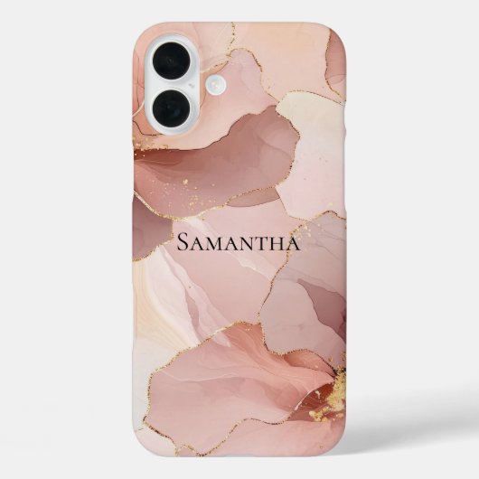 ロマンチック赤面ピンク金ゴールドフローラ Case-Mate iPhoneケース (裏面)