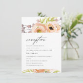 ロマンチック赤面ピーチピンクパープルフローラ披露宴 招待状 (スタンド正面)