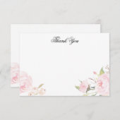 ロマンチック赤面フローラフラットサンキューカード サンキューカード (正面/裏面)