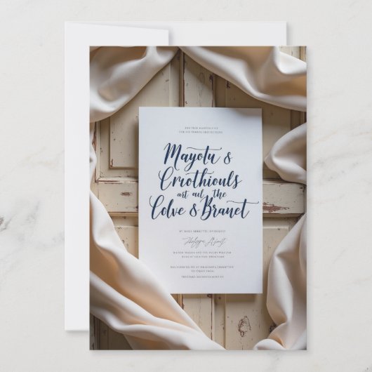 ロマンチック赤面フローラ結婚式招待状 | エレガント 招待状 (正面)