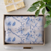 ロマンチック赤面ブルーフローラブライダルシャワー 薄葉紙 (ギフト)