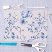 ロマンチック赤面ブルーフローラブライダルシャワー 薄葉紙 (クラフト)