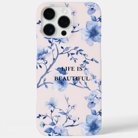 ロマンチック赤面ブルーフローラ Case-Mate iPhoneケース (裏面)