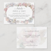 ロマンチック赤面牡丹結婚フローラ エンクロージャーカード (正面/裏面)