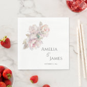 ロマンチック赤面牡丹結婚フローラ スタンダードランチョンナプキン (インサイチュ)