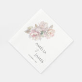 ロマンチック赤面牡丹結婚フローラ スタンダードランチョンナプキン (角)