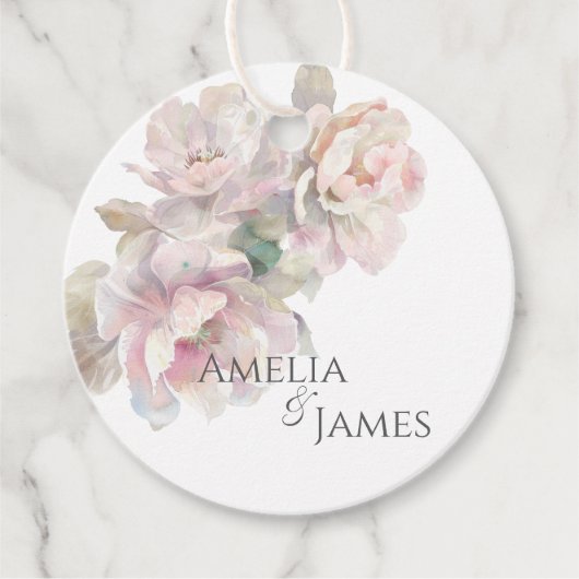 ロマンチック赤面牡丹結婚フローラ フェイバータグ (正面)