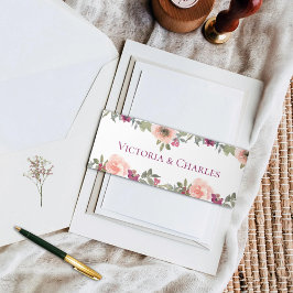 ロマンチック赤面結婚フローラ 招待状ベリーバンド